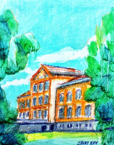 Pintura intitulada "Ancienne Batiment d…" por Slobodan Spasojevic (Spaki), Obras de arte originais, Pastel Montado em Cartão
