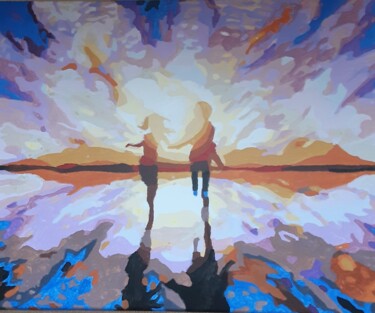 "Lovers on the sun" başlıklı Tablo Alexandra Corina Irimia tarafından, Orijinal sanat, Akrilik