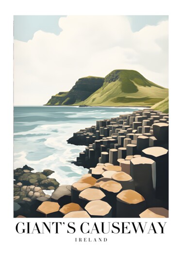 Arts numériques intitulée "Epic Coastline of G…" par Chun Yu Guan, Œuvre d'art originale, Image générée par l'IA Monté sur C…