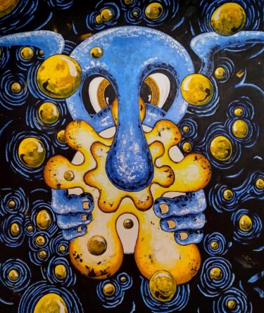 Painting titled "Day One - Light and…" by Gregory Evans, Original Artwork, Oil Mounted on Wood Stretcher frame