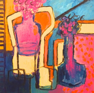 Ζωγραφική με τίτλο "Composition 7135" από Engelina Zandstra, Αυθεντικά έργα τέχνης, Ακρυλικό Τοποθετήθηκε στο Ξύλινο φορείο…