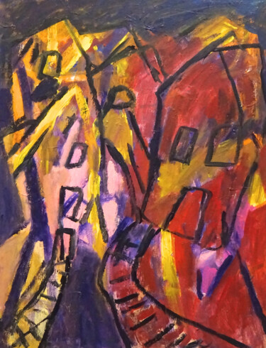 Pittura intitolato "Composition 7140" da Engelina Zandstra, Opera d'arte originale, Acrilico Montato su Telaio per barella i…