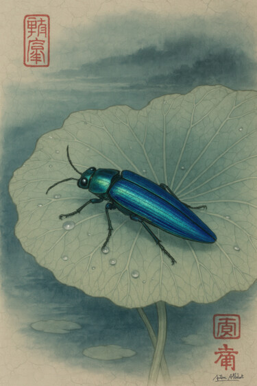 数字艺术 标题为“Nihonga Blues” 由Antoni Albalat Salanova, 原创艺术品, 数字油画
