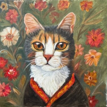 Pintura intitulada "The Noble Cat" por Svetlana Leont Eva, Obras de arte originais, Óleo