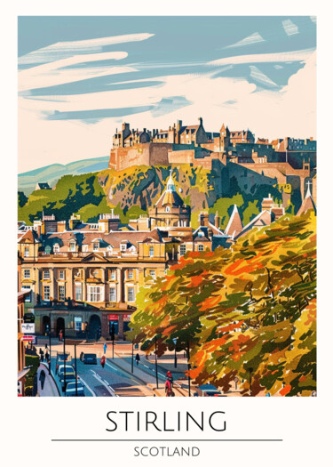 Digital Arts με τίτλο "Stirling Castle: Sc…" από 春宇 关, Αυθεντικά έργα τέχνης, Εικόνα που δημιουργήθηκε με AI Τοποθετήθηκε στ…