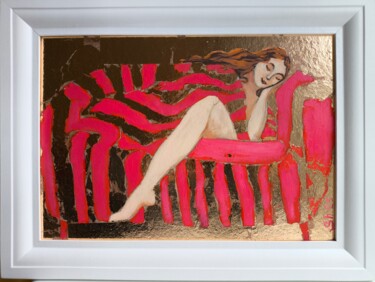 Woman Portrait Framed Sleeping Girl Original Girl Artwork 绘画 标题为“Woman Portrait Fram…” 由Svetlana Sindere, 原创艺术品, 油 安装在纸板上