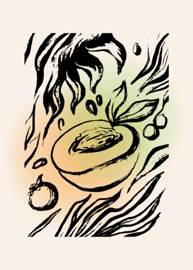数字艺术 标题为“Steamy Soup in a Bo…” 由春宇 关, 原创艺术品, AI生成的图像 安装在纸板上