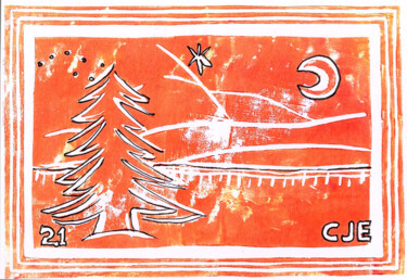 Printmaking titled "Winter I" by Christian Envall, Original Artwork, Linocuts