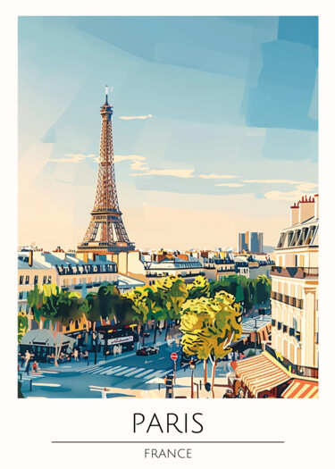 数字艺术 标题为“Parisian Elegance:…” 由春宇 关, 原创艺术品, AI生成的图像 安装在纸板上