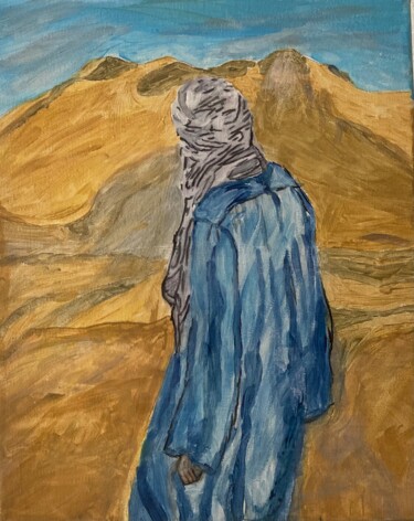 L’âme du Sahara 绘画 标题为“L’âme du Sahara” 由Hafssa Ait, 原创艺术品, 丙烯 安装在木质担架架上