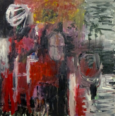 绘画 标题为“Composition 7284” 由Engelina Zandstra, 原创艺术品, 丙烯 安装在木质担架架上