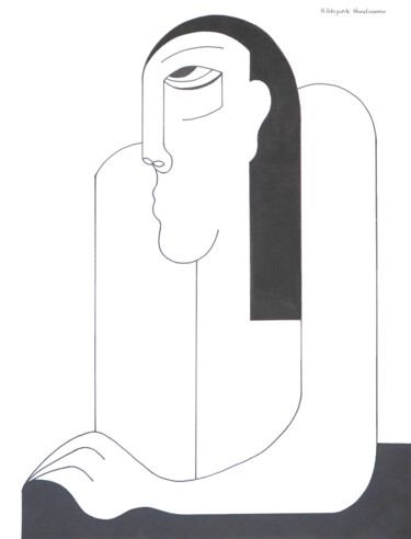图画 标题为“Deux en Une” 由Hildegarde Handsaeme, 原创艺术品, 墨