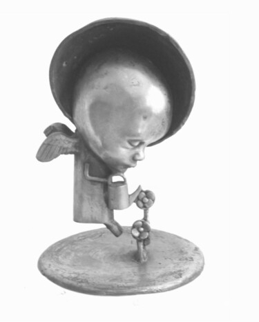 Sculptuur getiteld "Garden Fairy Wateri…" door Leslie Greenrod, Origineel Kunstwerk, Bronzen