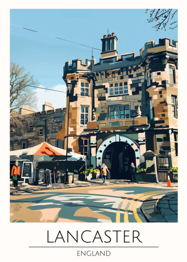 "Lancaster Castle Ma…" başlıklı Dijital Sanat 春宇 关 tarafından, Orijinal sanat, AI tarafından oluşturulan görüntü Karton üzer…