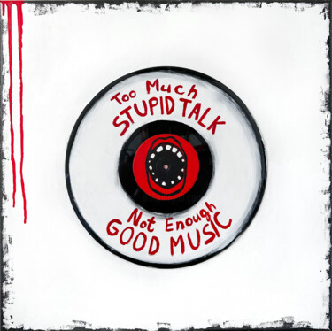 "Too Much Stupid Tal…" başlıklı Tablo Kristina Mallen tarafından, Orijinal sanat, Kolaj Ahşap Sedye çerçevesi üzerine monte…