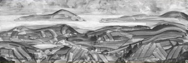 aber 1 Painting titled "aber 1" by Frob, Original Artwork, Ink Mounted on Wood Stretcher frame