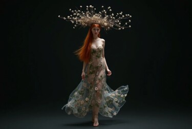 Artes digitais intitulada "Tête Couture" por Vanda Lehel (V A N D E E), Obras de arte originais, Imagem gerada por IA
