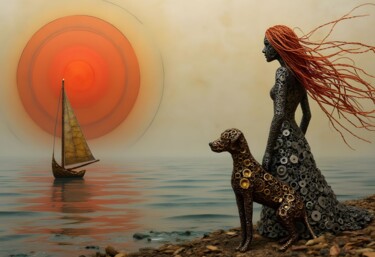 Digitale Kunst getiteld ""La ragazza ed il m…" door Angelo Mazzoleni, Origineel Kunstwerk, 2D Digital Work