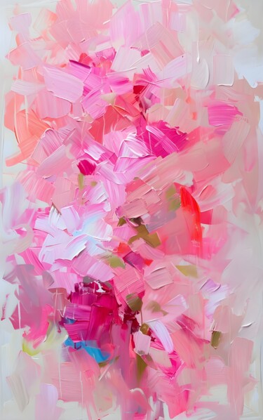 数字艺术 标题为“Ethereal Pink Symph…” 由春宇 关, 原创艺术品, AI生成的图像 安装在纸板上
