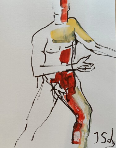 Drawing titled "Armando 1" by Jana Scherer, Original Artwork, Watercolor