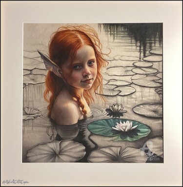 「Lochlainn  - dittic…」というタイトルの描画 Thalita Tonon (ArtWorkSottoSopra)によって, オリジナルのアートワーク, 水彩画 段ボールにマウント