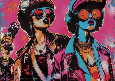 数字艺术 标题为“Vibrant Street Styl…” 由春宇 关, 原创艺术品, AI生成的图像 安装在纸板上