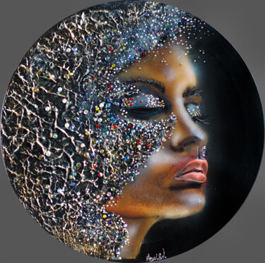 Painting Girl "Face of Eternity" Картина под названием "Painting Girl "Face…" - Svetlana, Подлинное произведение искусства, Акрил Установлен на Деревянная ра…
