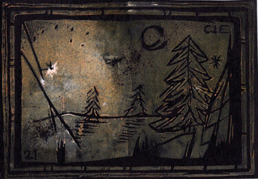 Printmaking titled "Winter VI" by Christian Envall, Original Artwork, Linocuts