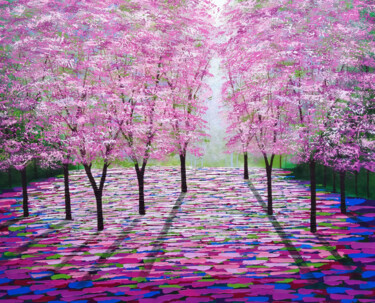 Pintura intitulada "Magenta Light" por Amanda Horvath, Obras de arte originais, Acrílico Montado em Armação em madeira