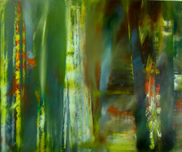 Pittura intitolato "Astratto Nr. 3" da Renzo Valenti, Opera d'arte originale, Olio Montato su Pannello di legno