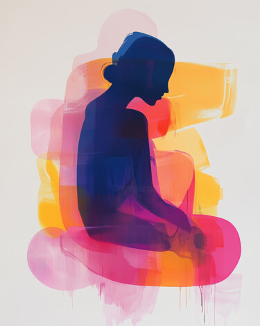 What Wasn’t Said Emotional Abstract Giclée Print on Canvas 제목이 "What Wasn’t Said Em…"인 미술작품 Tatiana Taner로, 원작, 2D 디지털 작업 나무 들것 프레임에 장착됨
