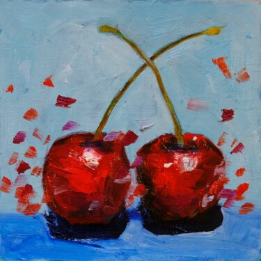 Malarstwo zatytułowany „Cherry Explosion” autorstwa Katy Hawkins, Oryginalna praca, Olej