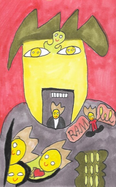 Drawing titled "9ZERO" by Ramo Avec O, Original Artwork, Marker