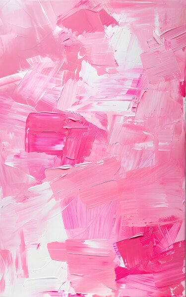 数字艺术 标题为“Ethereal Pink Abstr…” 由春宇 关, 原创艺术品, AI生成的图像 安装在纸板上