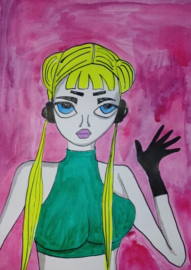 Drawing titled "Bye, Paris" by Ashton Knighting, Original Artwork, Ink