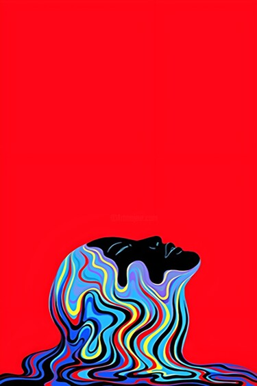 数字艺术 标题为“Euphoria: A Burst o…” 由春宇 关, 原创艺术品, AI生成的图像 安装在纸板上