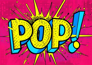 数字艺术 标题为“Vibrant Pop Art 'PO…” 由春宇 关, 原创艺术品, AI生成的图像 安装在纸板上