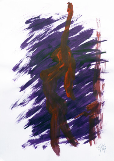 绘画 标题为“Rote Figurine.” 由Götz Wiedenroth, 原创艺术品, 彩画