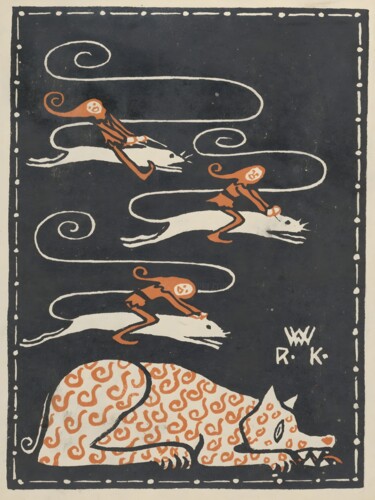 数字艺术 标题为“Whimsical Cats and…” 由春宇 关, 原创艺术品, AI生成的图像 安装在纸板上