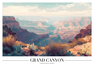 数字艺术 标题为“Epic Grand Canyon P…” 由春宇 关, 原创艺术品, AI生成的图像 安装在纸板上