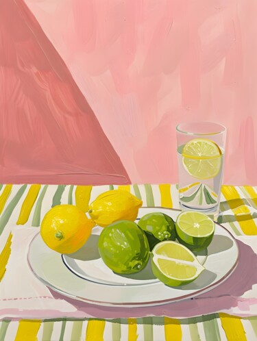数字艺术 标题为“Citrus Freshness on…” 由春宇 关, 原创艺术品, AI生成的图像 安装在纸板上
