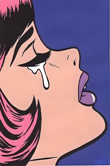数字艺术 标题为“Emotional Cry in Pu…” 由春宇 关, 原创艺术品, AI生成的图像 安装在纸板上