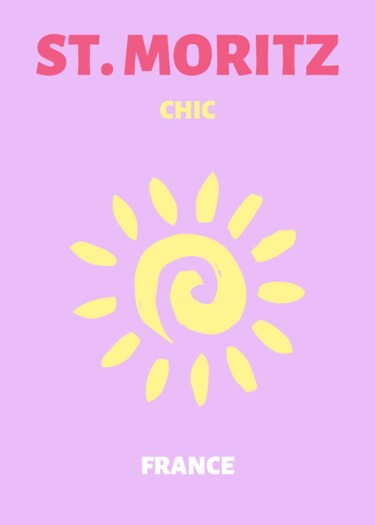 数字艺术 标题为“St. Moritz Chic: Fr…” 由春宇 关, 原创艺术品, AI生成的图像 安装在纸板上