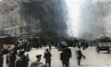 Arte digitale intitolato "Cityscape Canyons" da Russell Newell, Opera d'arte originale, Lavoro digitale 2D