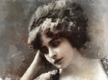 제목이 "French Actress #3"인 디지털 아트 Russell Newell로, 원작, 2D 디지털 작업