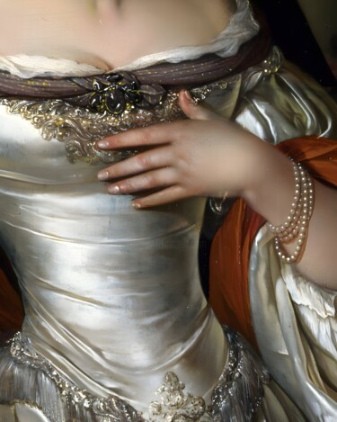 数字艺术 标题为“Elegant Touch: Silv…” 由春宇 关, 原创艺术品, AI生成的图像 安装在纸板上