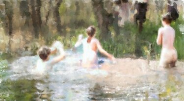 数字艺术 标题为“The Bathers #6” 由Russell Newell, 原创艺术品, 2D数字工作