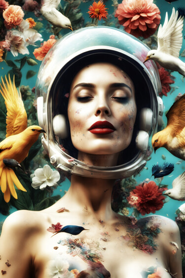 Digitale Kunst getiteld "Astronauts #24" door Craig Parker, Origineel Kunstwerk, AI gegenereerde afbeelding