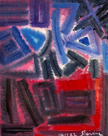 Schilderij getiteld "LIMITED LIFTING OF…" door Sherwin Wang, Origineel Kunstwerk, pigmenten Gemonteerd op Frame voor houten…
