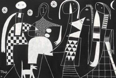 Cinco Mujeres "Cinco Mujeres" başlıklı Tablo Enrique Pichardo tarafından, Orijinal sanat, Akrilik